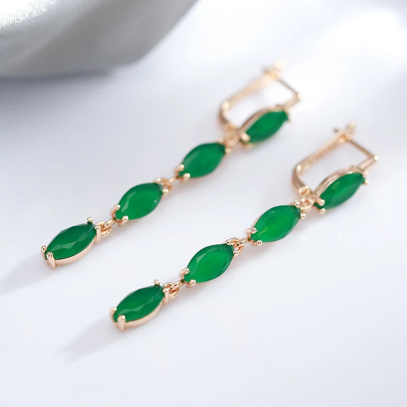 Full Green Long Women's Earring