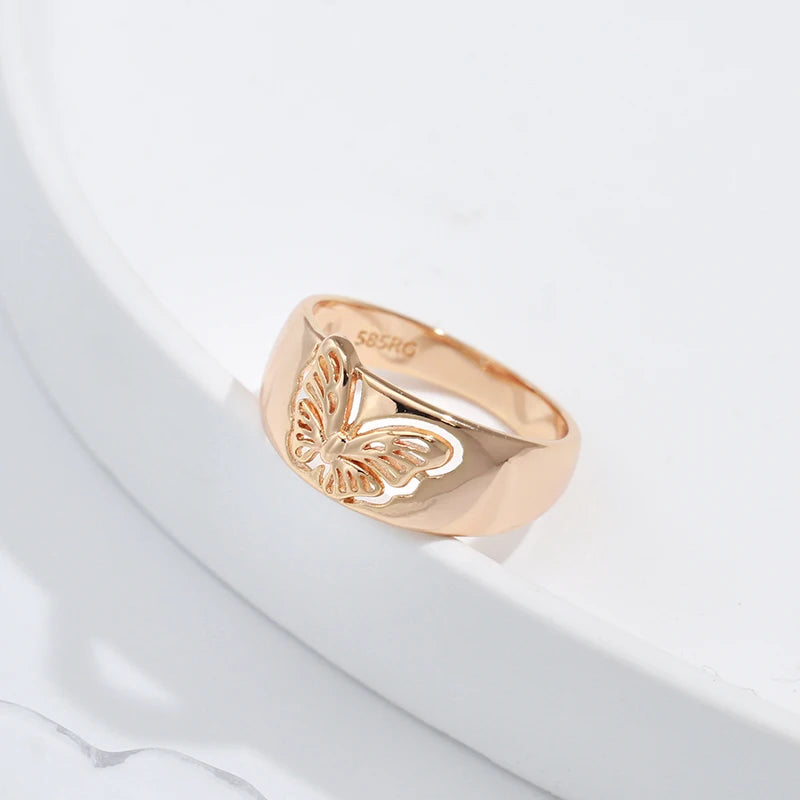 Trend Big Vintage Natural Glossy Metal Ethnic Bride Ring 038