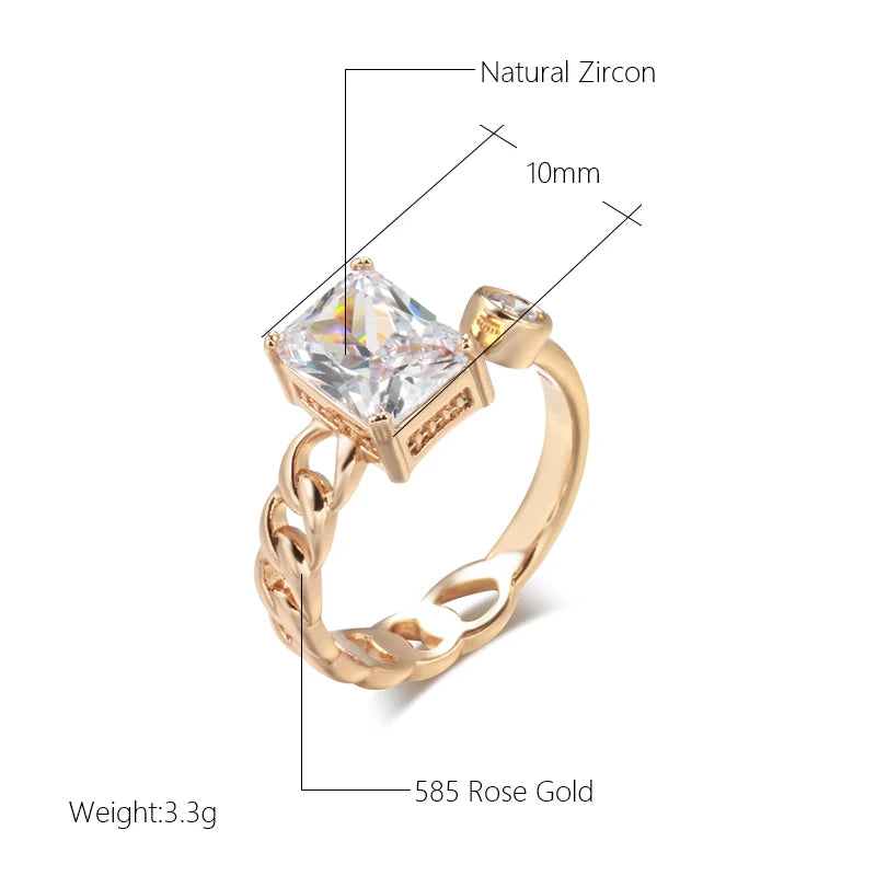 Trend Big Vintage Natural Glossy Metal Ethnic Bride Ring 095
