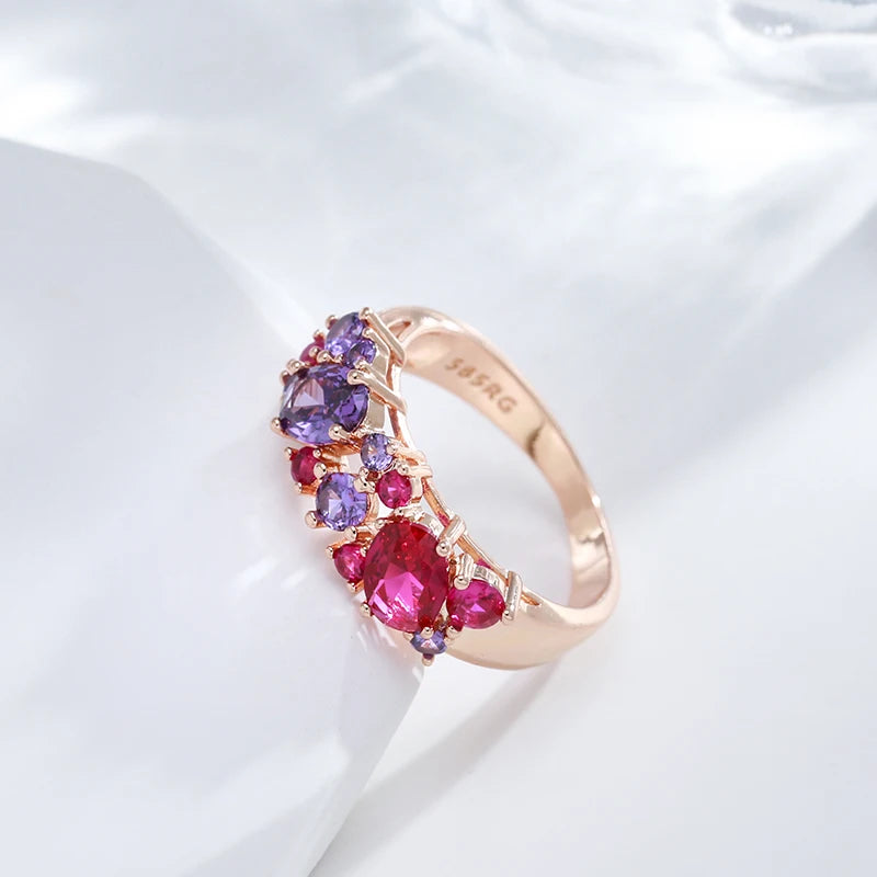 New Vintage Party Purple Gold Rings
