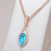 Luxury Blue Natural Zircon Water Drop Pendant Necklace