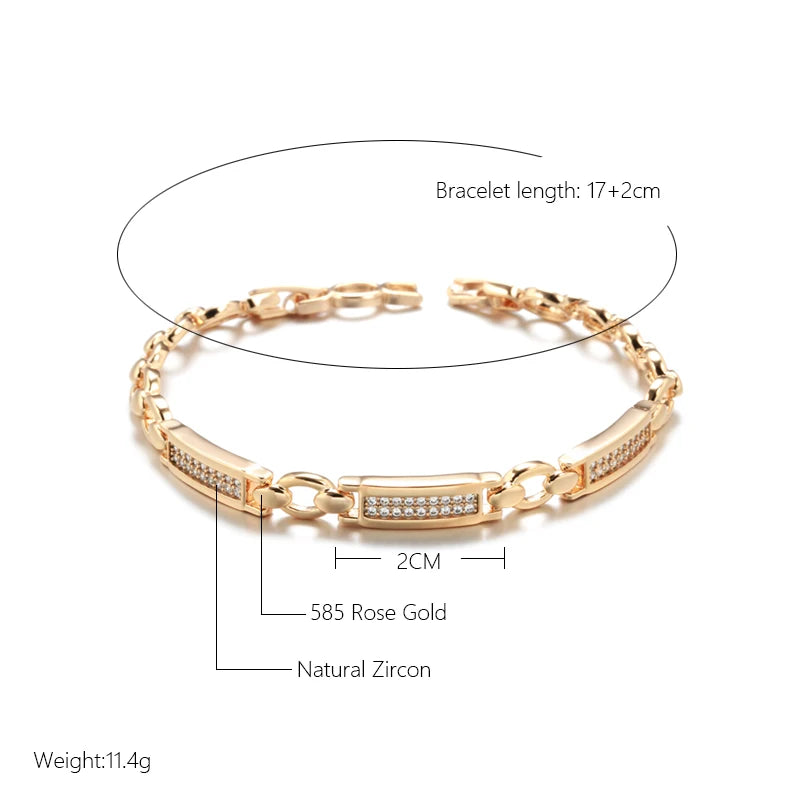 Fashion Rose Gold Square Link Bracelet
