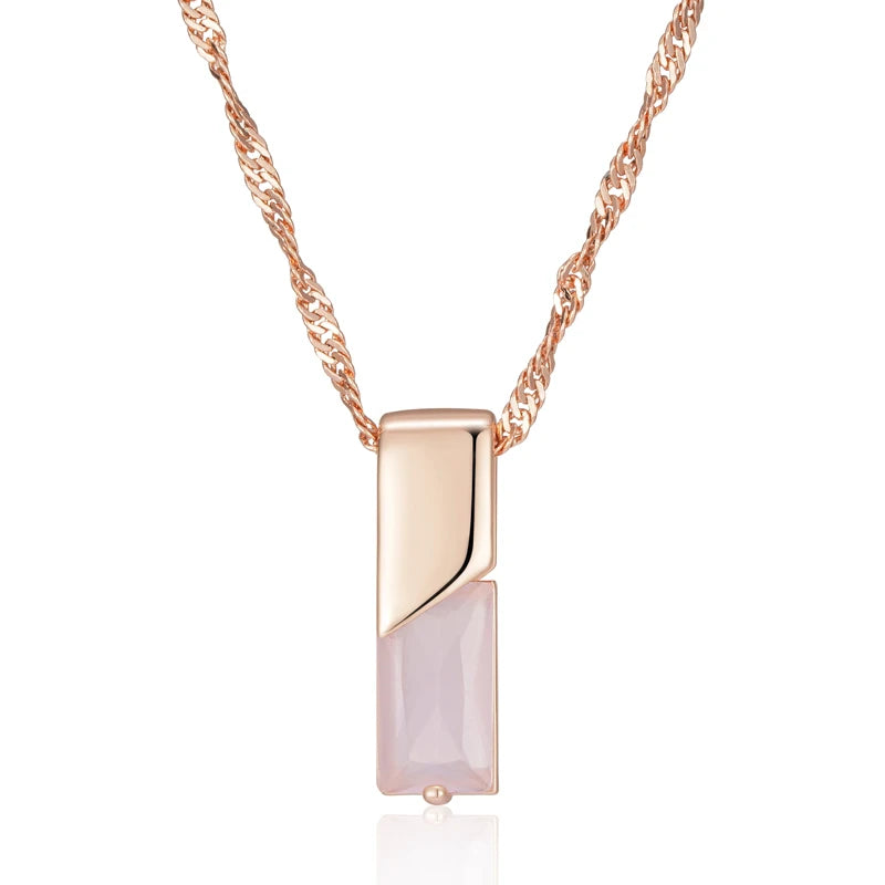 New Luxury Natural 585 rose Gold Pendant Necklace 009