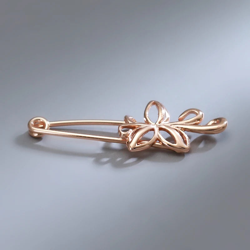 Fashion Textured 583 Gold Formal Brooch 017