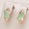 Emerald Rhombus Cut Drop Earrings