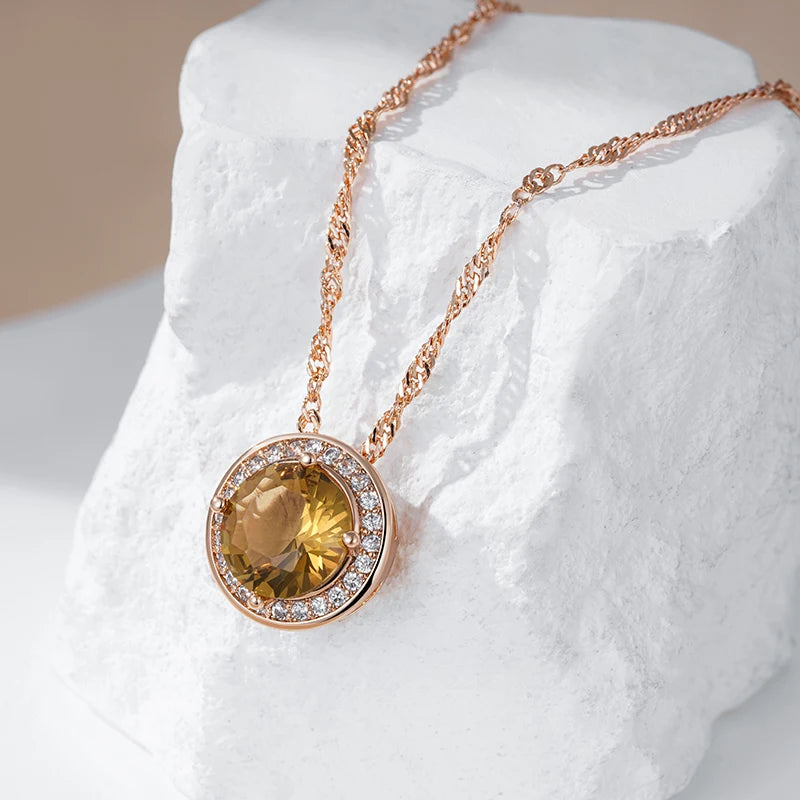 Fashion Round Light Brown Earrings