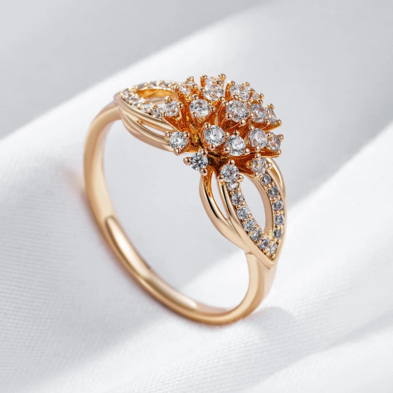 Trend Big Vintage Natural Glossy Metal Ethnic Bride Ring 074