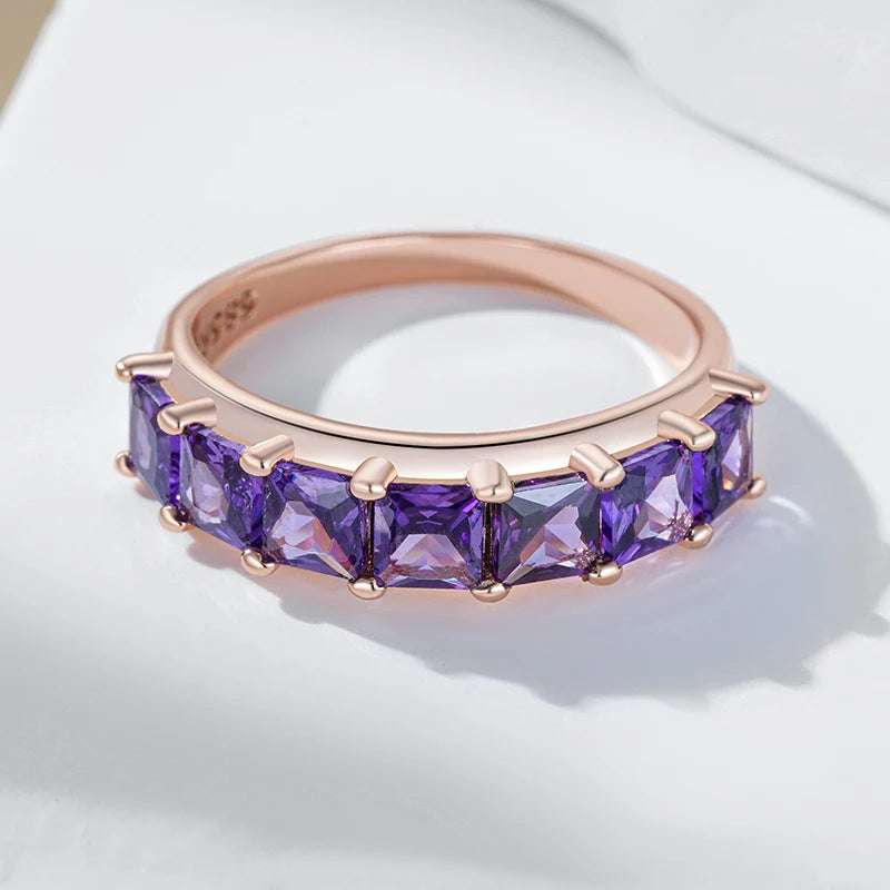 Shiny Square Purple Best Gift Ring