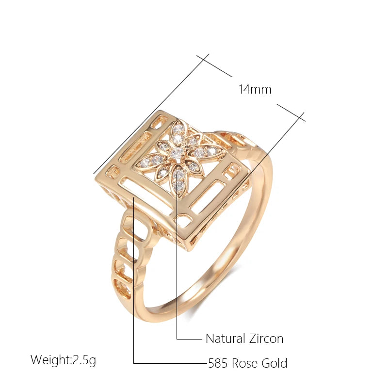 Trend Big Vintage Natural Glossy Metal Ethnic Bride Ring 098