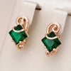 Luxury Square Green Drop Earrings