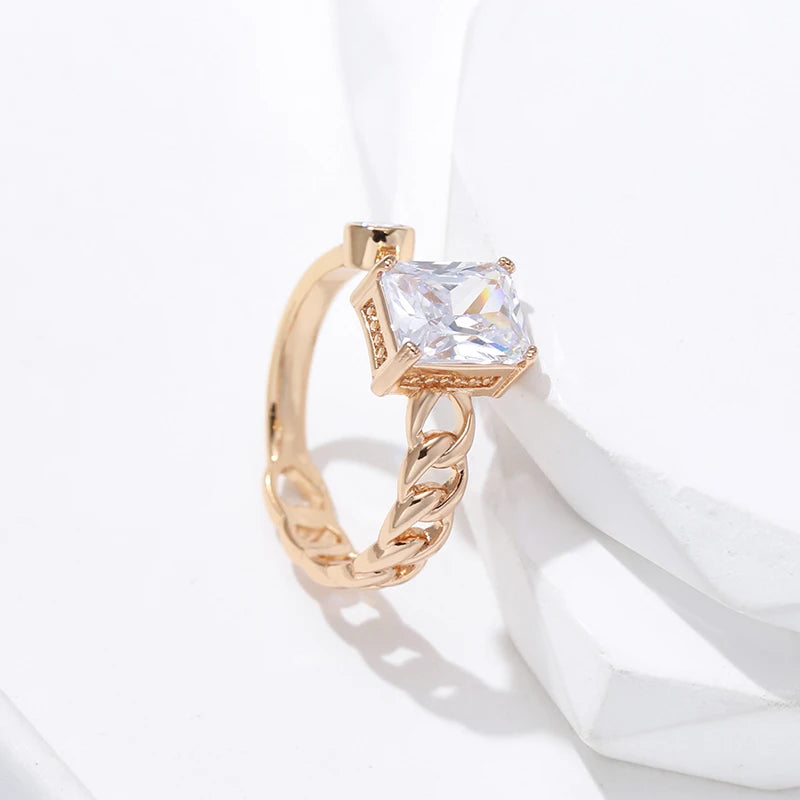 Trend Big Vintage Natural Glossy Metal Ethnic Bride Ring 095