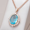 Simple Romantic Blue Natural Bridal Pendant Necklace