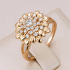 New 585 Rose Gold Flower Big Rings