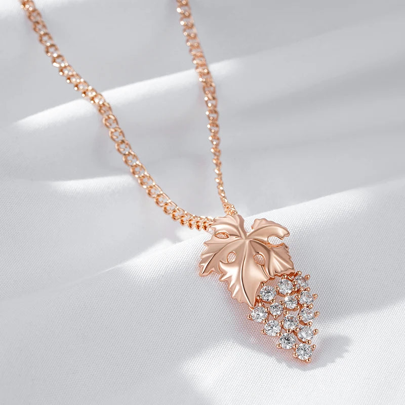 Full Crystal Grape Shiny Natural Big Pendant Necklace