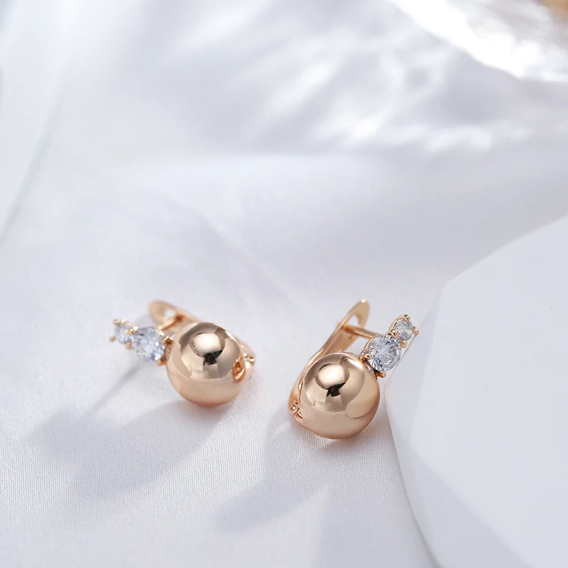 Simple Glossy Hemisphere Earrings