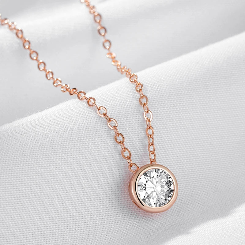New Luxury Natural 585 rose Gold Pendant Necklace 023