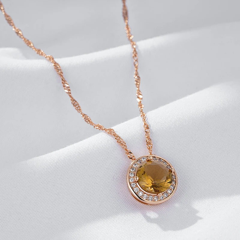 Fashion Round Light Brown Earrings