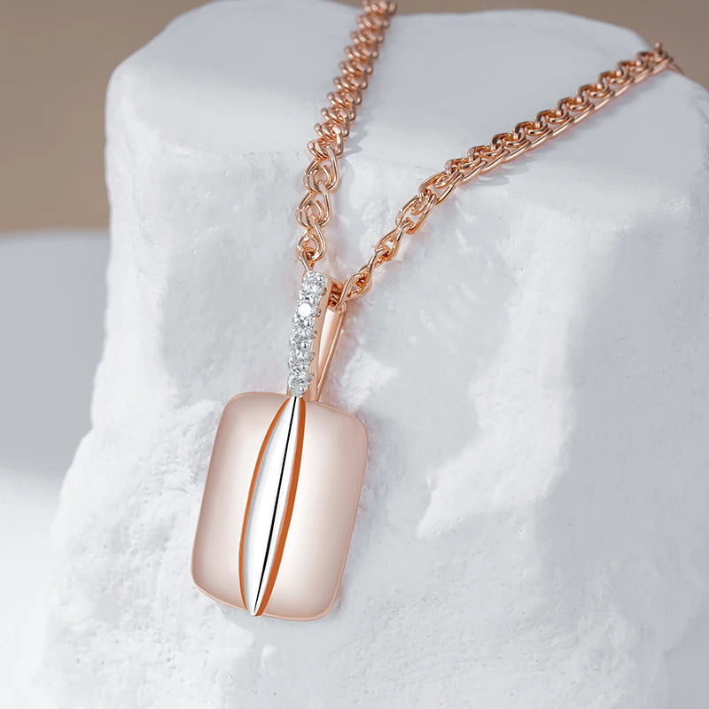 Hot Shiny Natural Square Pendant Necklace