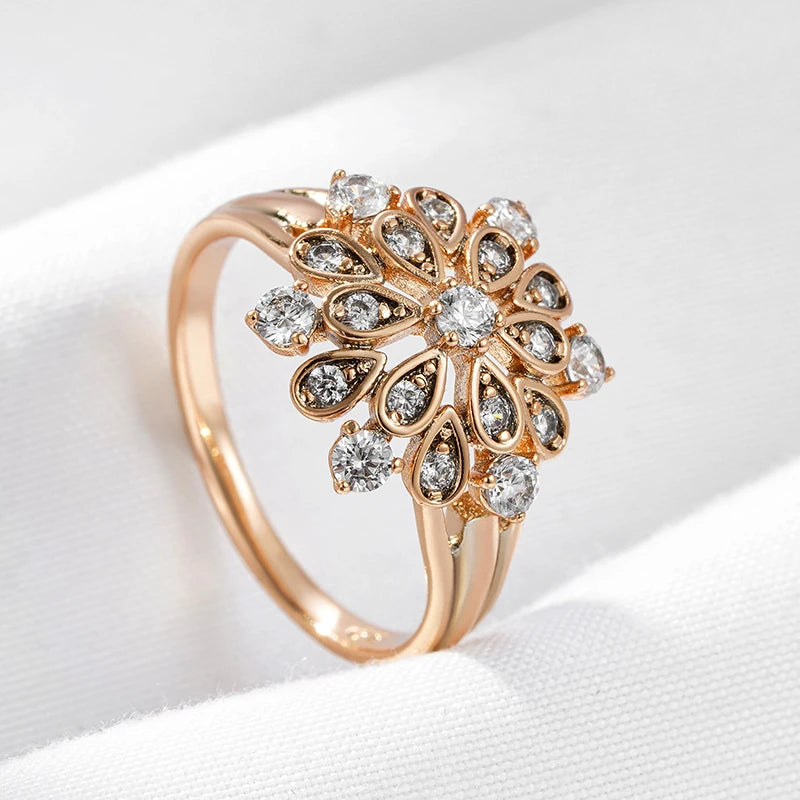 New Crystal Flower Fine Ethnic Bride Rings