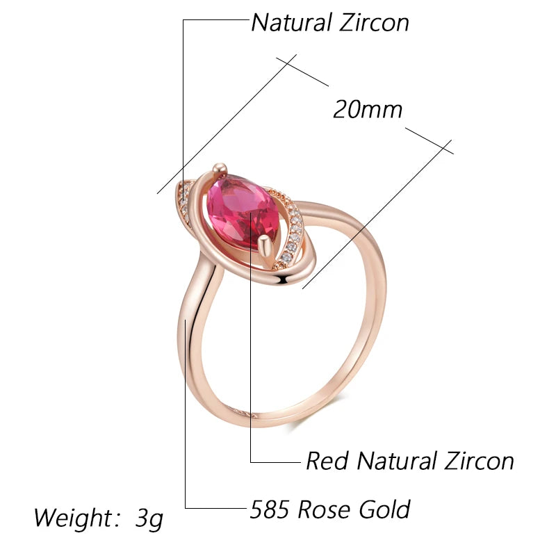 Red Rhombus Natural Wedding Rings