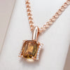 Big Brown Natural Zircon Bride Pendant Necklace