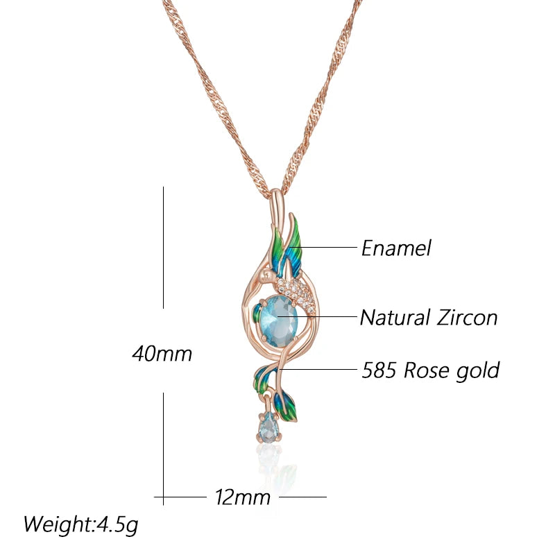 Colourful Enamel Peacock Pendant Necklace