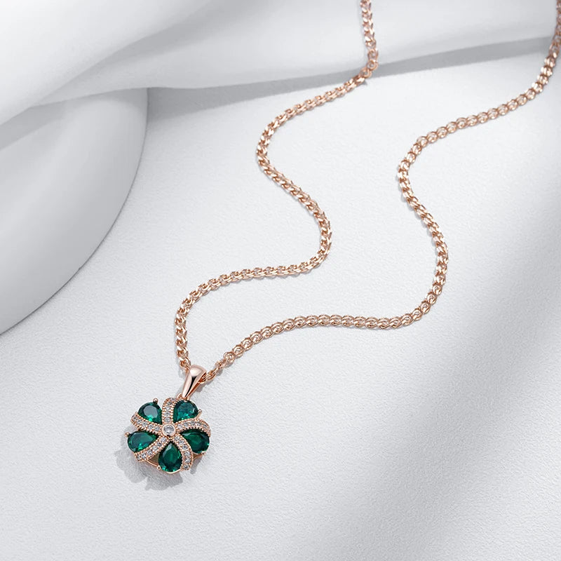 Shiny Green Natural Pendant Necklace