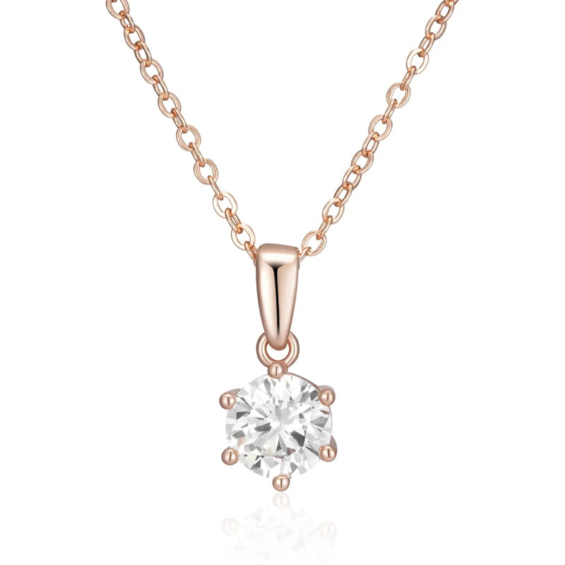 New Luxury Natural 585 rose Gold Pendant Necklace 016