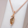 Hot Rhombus Brown Natural Zircon Pendant Necklace