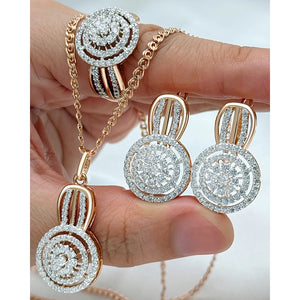 Natural zircon jewelry set for women featuring elegant earrings and a matching necklace, crafted by Legacy Magics.