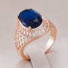 Oval Blue High Quality Ethnic Daily Ring