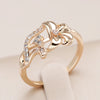 Rose Gold Colour Crystal Flower Ring