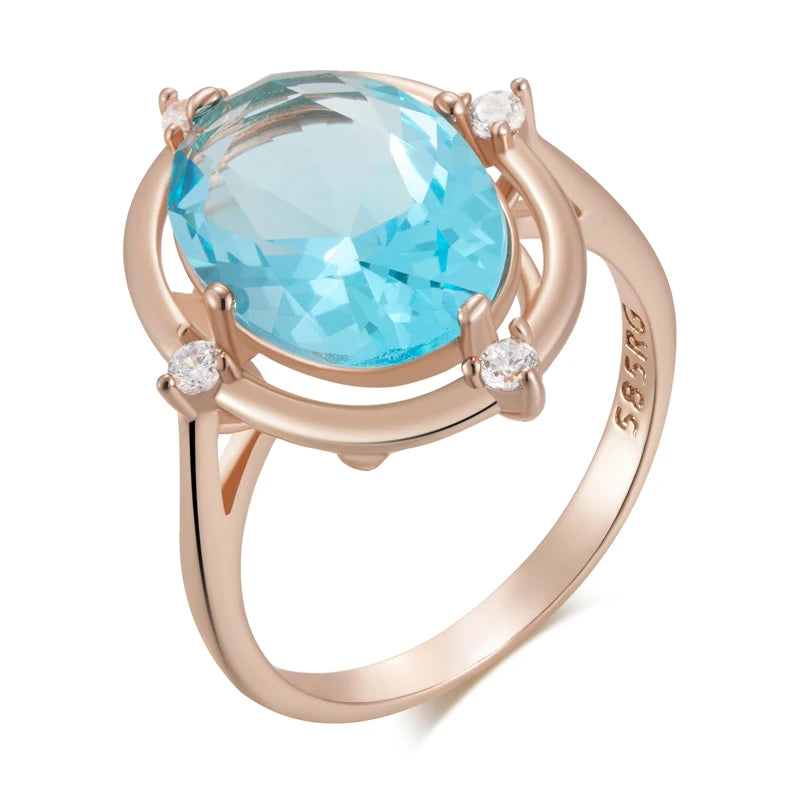 Trend Big Vintage Natural Glossy Metal Ethnic Bride Ring 005