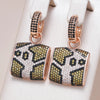 Full Shiny Natural Zircon Leopard Print Drop Earrings