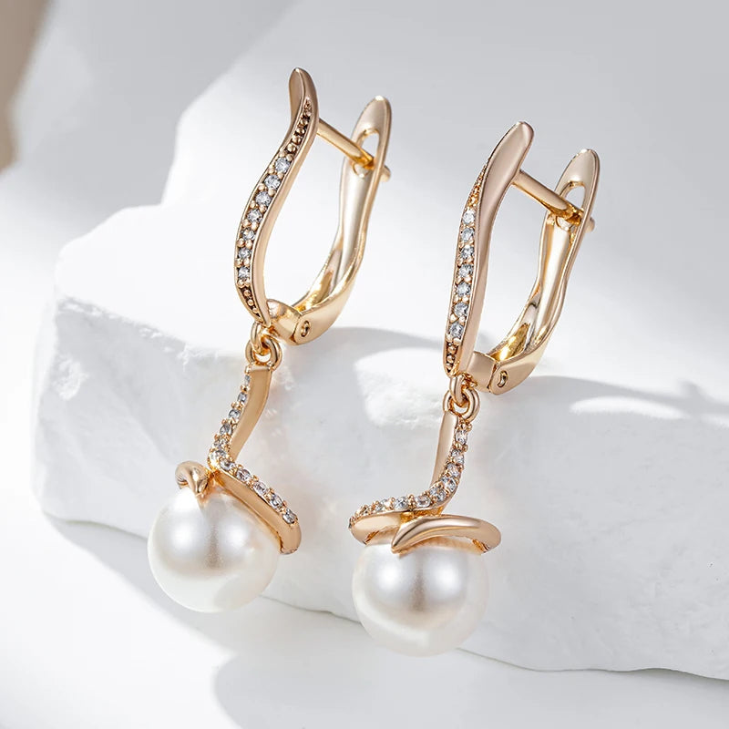 Trendy Pearl Long Drop Earrings