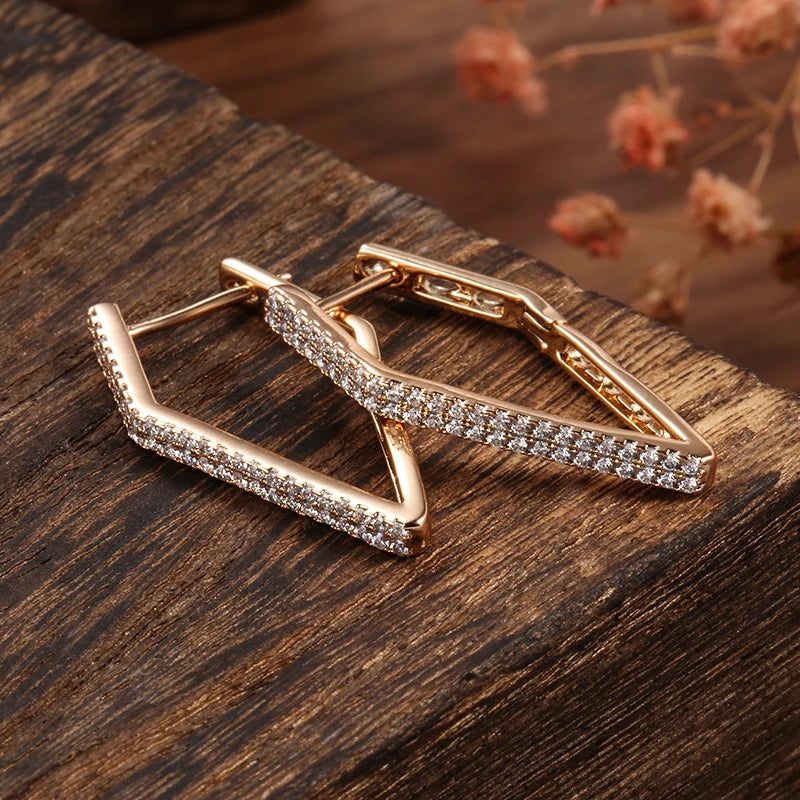 Gold Colour Fashion Geometric Drop Earrings