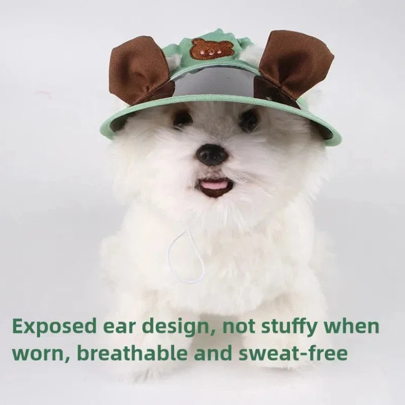 Pet Spring Sun Hat WIth Ear Holes Rabbit Dutch Pig Cool Hat Outdoor Pet Sun Hat Sun Cap Pet Outdoor Hat Supplies