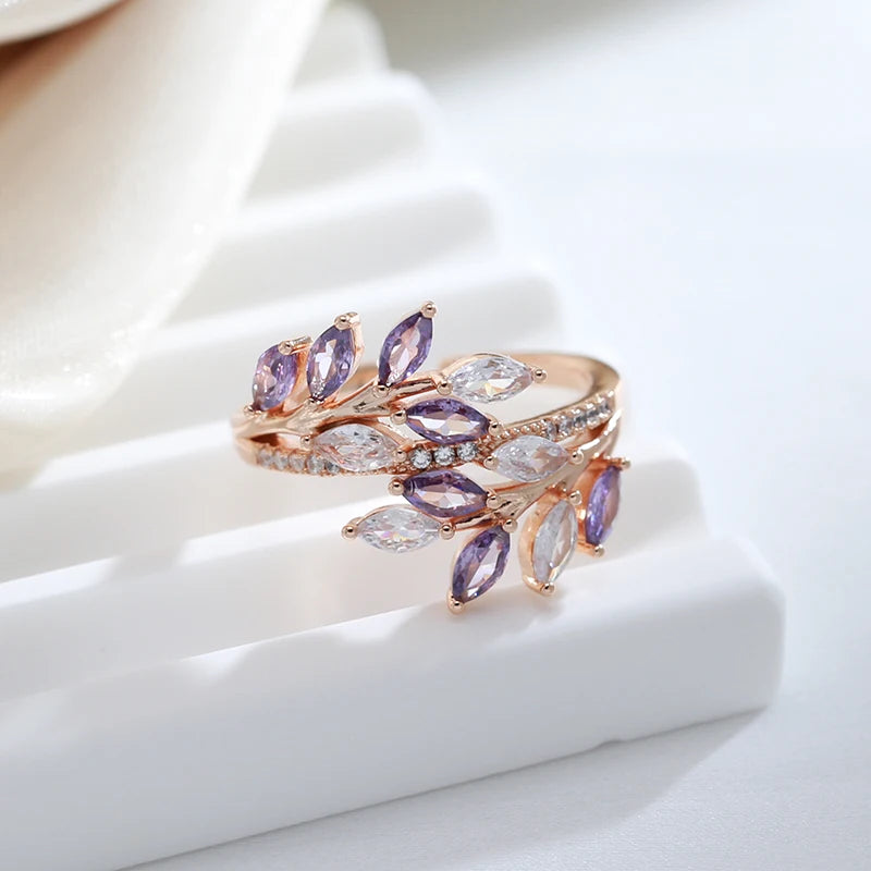 Luxury Full Paved Blue Purple Green Open Rings
