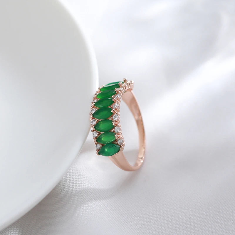 Full Green Natural Zircon Women's Ring