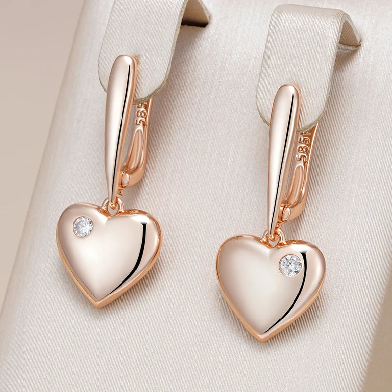 Unusual 585 Rose Gold Color Cross Earrings 001 - Legacy Magics