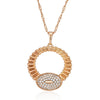 New Luxury Natural 585 rose Gold Pendant Necklace 015