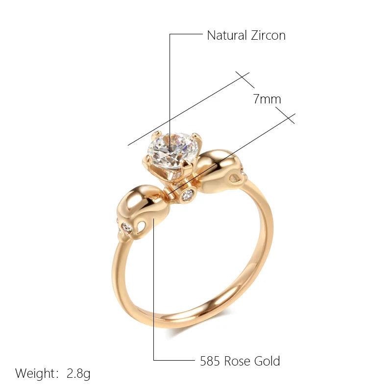 Trend Big Vintage Natural Glossy Metal Ethnic Bride Ring 003