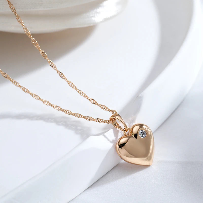 New Luxury Natural 585 rose Gold Pendant Necklace 001