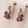 Hot Purple Natural English Earrings