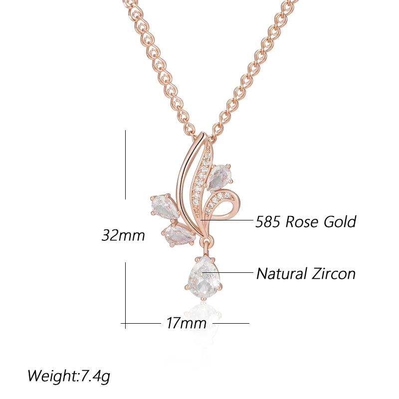 Hot Shiny Natural Flower Pendant Necklace