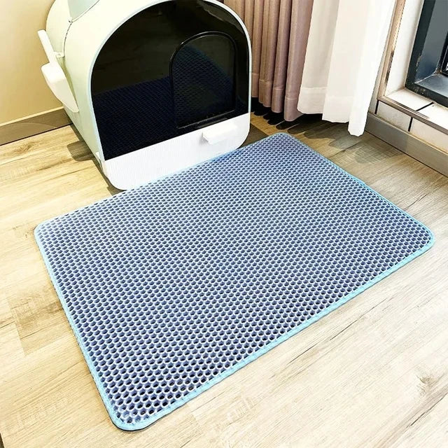 Cat Litter Mat Water Proof Double Layer Pet Foldable Cat Litter Trapping