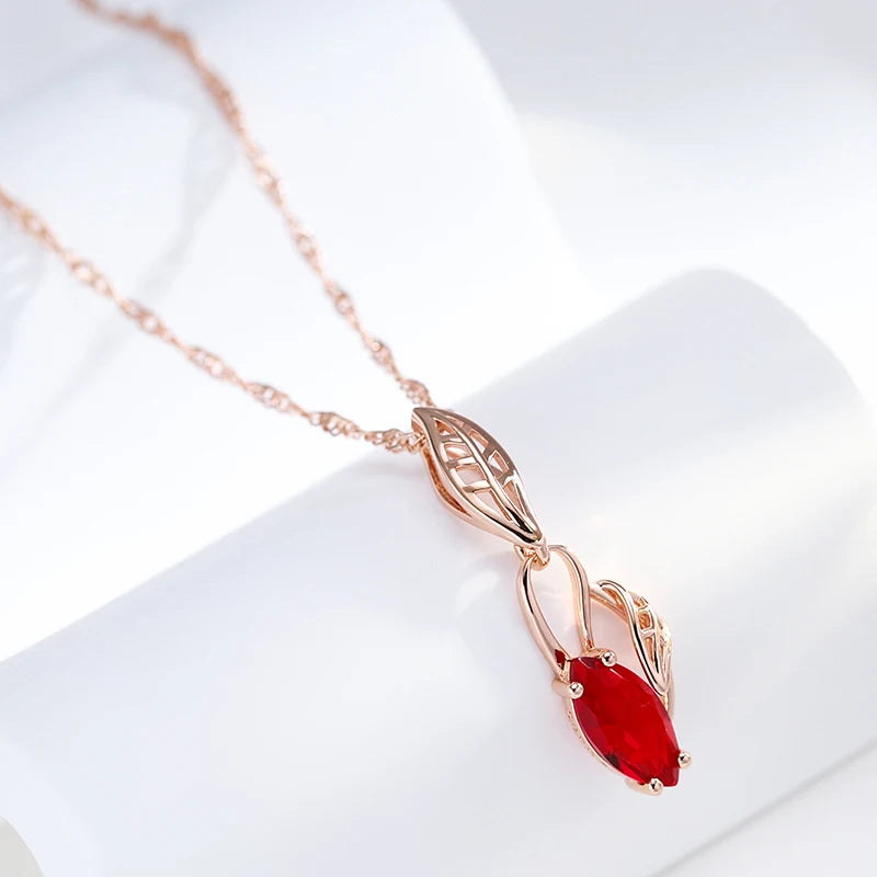 Luxury Red Natural Pendant Necklace
