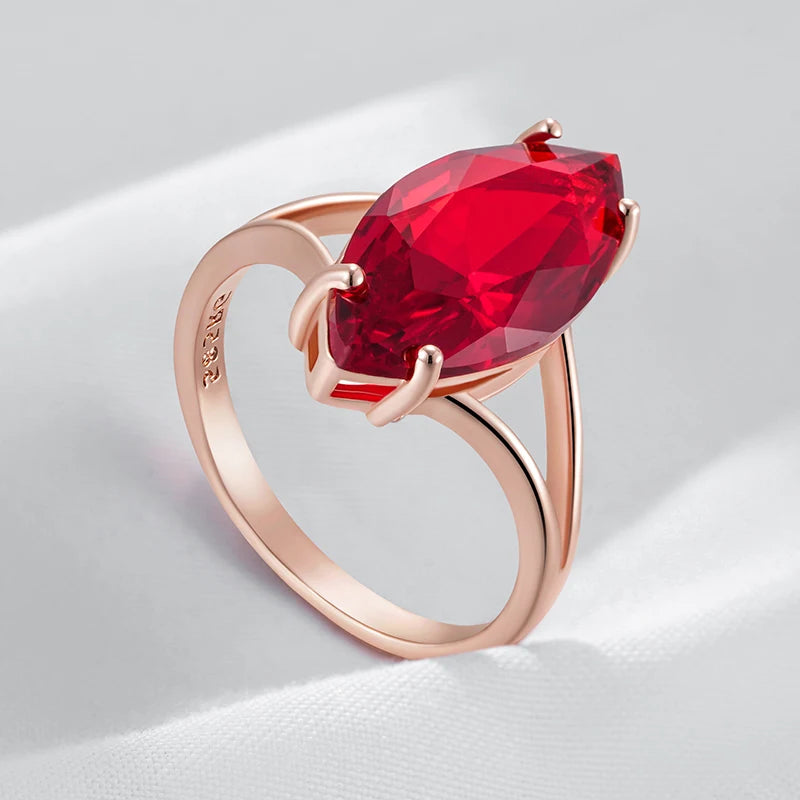 Hot Shiny Rhombus Red Ethnic Bride Rings