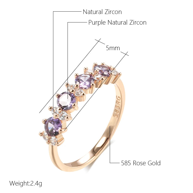 Sparkling Purple Natural Zircon Ring