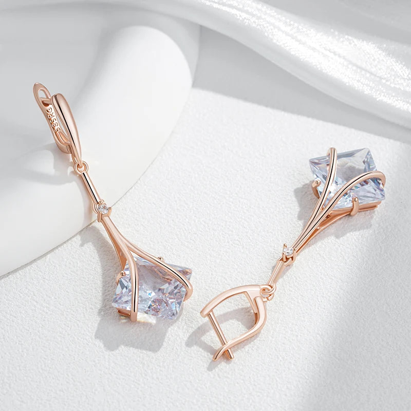 Natural zircon jewelry set including ring, earrings, and necklace for women, crafted by Legacy Magics, featuring sparkling zircon stones.